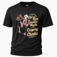 Old.Row Smokin Meats And Clapping Cheeks Funny Bbq Performance Shirt