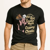 Old.Row Smokin Meats And Clapping Cheeks Funny Bbq Performance Shirt