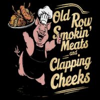 Old.Row Smokin Meats And Clapping Cheeks Funny Bbq Performance Shirt