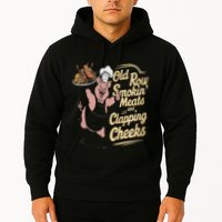 Old.Row Smokin Meats And Clapping Cheeks Funny Bbq Hoodie