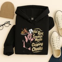 Old.Row Smokin Meats And Clapping Cheeks Funny Bbq Hoodie