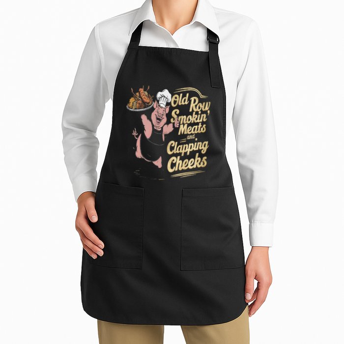 Old.Row Smokin Meats And Clapping Cheeks Funny Bbq Apron