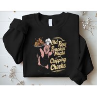 Old.Row Smokin Meats And Clapping Cheeks Funny Bbq Sweatshirt