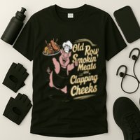 Old.Row Smokin Meats And Clapping Cheeks Funny Bbq T-Shirt