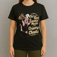 Old.Row Smokin Meats And Clapping Cheeks Funny Bbq T-Shirt