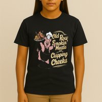 Old.Row Smokin Meats And Clapping Cheeks Funny Bbq T-Shirt