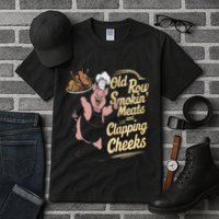 Old.Row Smokin Meats And Clapping Cheeks Funny Bbq Tall T-Shirt