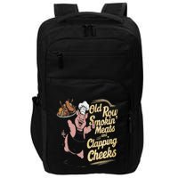 Old.Row Smokin Meats And Clapping Cheeks Funny Bbq Impact Tech Backpack