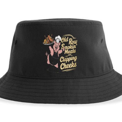 Old.Row Smokin Meats And Clapping Cheeks Funny Bbq Sustainable Bucket Hat
