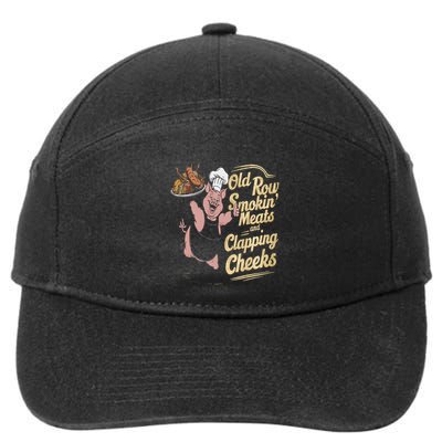 Old.Row Smokin Meats And Clapping Cheeks Funny Bbq 7-Panel Snapback Hat