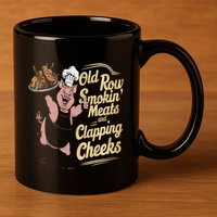 Old.Row Smokin Meats And Clapping Cheeks Funny Bbq 11oz C Handle Ceramic Mug