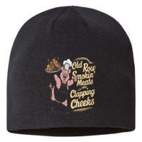 Old.Row Smokin Meats And Clapping Cheeks Funny Bbq Sustainable Beanie