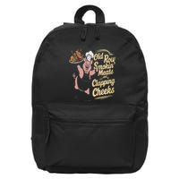 Old.Row Smokin Meats And Clapping Cheeks Funny Bbq 16 in Basic Backpack