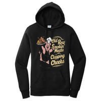 Old.Row Smokin Meats And Clapping Cheeks Funny Bbq Women's Pullover Hoodie