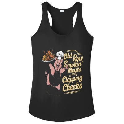 Old.Row Smokin Meats And Clapping Cheeks Funny Bbq Ladies PosiCharge Competitor Racerback Tank