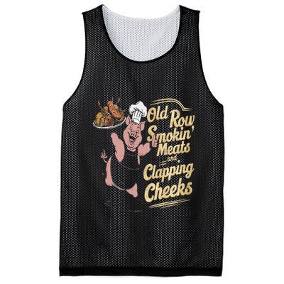 Old.Row Smokin Meats And Clapping Cheeks Funny Bbq Mesh Reversible Basketball Jersey Tank