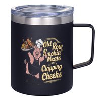 Old.Row Smokin Meats And Clapping Cheeks Funny Bbq 12oz Stainless Steel Coffee Mug