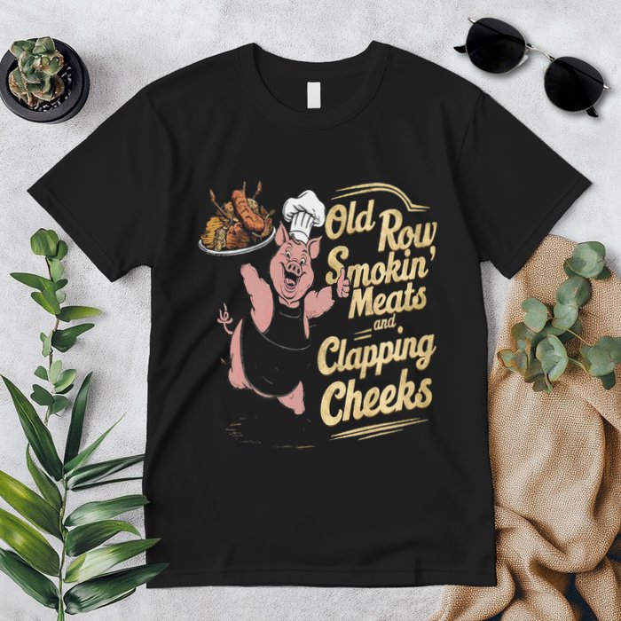 Old.Row Smokin Meats And Clapping Cheeks Funny Bbq Premium T-Shirt