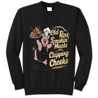 Old.Row Smokin Meats And Clapping Cheeks Funny Bbq Tall Sweatshirt