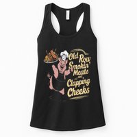 Old.Row Smokin Meats And Clapping Cheeks Funny Bbq Womens Tank Top