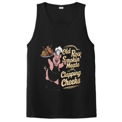 Old.Row Smokin Meats And Clapping Cheeks Funny Bbq PosiCharge Competitor Tank