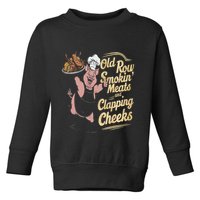 Old.Row Smokin Meats And Clapping Cheeks Funny Bbq Toddler Sweatshirt
