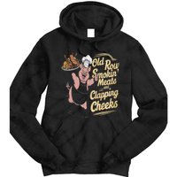 Old.Row Smokin Meats And Clapping Cheeks Funny Bbq Tie Dye Hoodie
