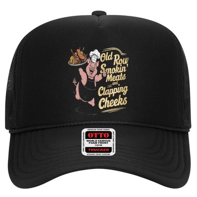 Old.Row Smokin Meats And Clapping Cheeks Funny Bbq Trucker Hat