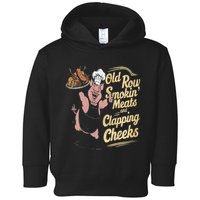 Old.Row Smokin Meats And Clapping Cheeks Funny Bbq Toddler Hoodie