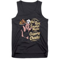 Old.Row Smokin Meats And Clapping Cheeks Funny Bbq Tank Top