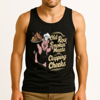 Old.Row Smokin Meats And Clapping Cheeks Funny Bbq Tank Top