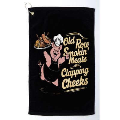 Old.Row Smokin Meats And Clapping Cheeks Funny Bbq Golf Towel