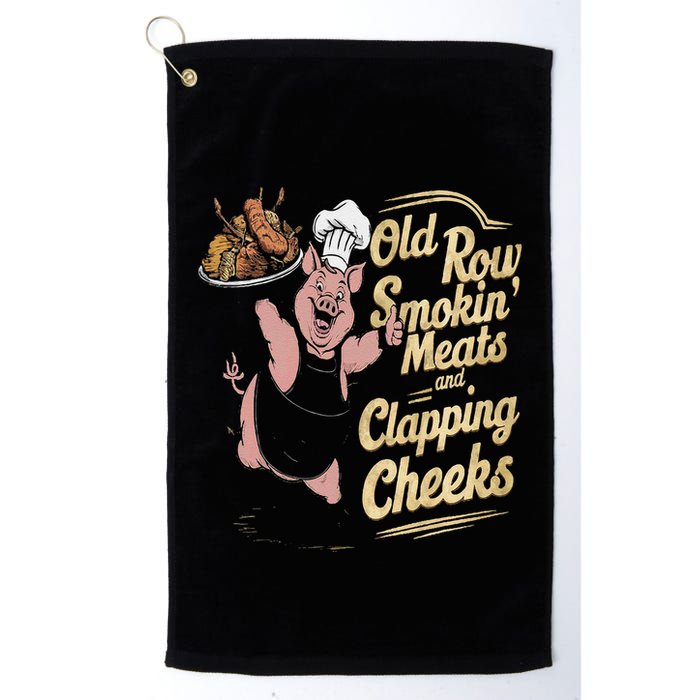 Old.Row Smokin Meats And Clapping Cheeks Funny Bbq Golf Towel