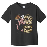 Old.Row Smokin Meats And Clapping Cheeks Funny Bbq Toddler T-Shirt