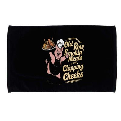 Old.Row Smokin Meats And Clapping Cheeks Funny Bbq Microfiber Hand Towel