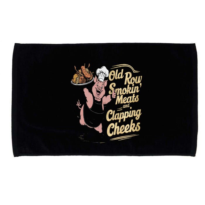 Old.Row Smokin Meats And Clapping Cheeks Funny Bbq Microfiber Hand Towel
