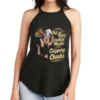Old.Row Smokin Meats And Clapping Cheeks Funny Bbq Women's Perfect Tri Rocker Tank