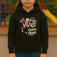 Old.Row Smokin Meats And Clapping Cheeks Funny Bbq Kids Hoodie