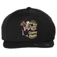 Old.Row Smokin Meats And Clapping Cheeks Funny Bbq Wool Snapback Cap