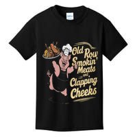 Old.Row Smokin Meats And Clapping Cheeks Funny Bbq Kids T-Shirt