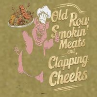 Old.Row Smokin Meats And Clapping Cheeks Funny Bbq Garment-Dyed Women's Muscle Tee
