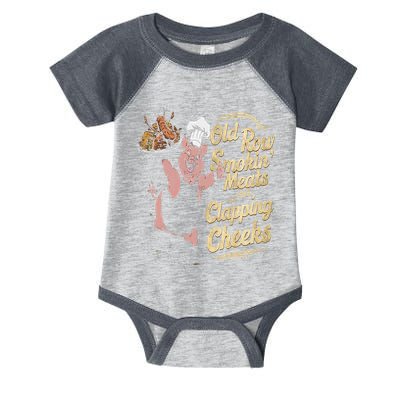 Old.Row Smokin Meats And Clapping Cheeks Funny Bbq Infant Baby Jersey Bodysuit