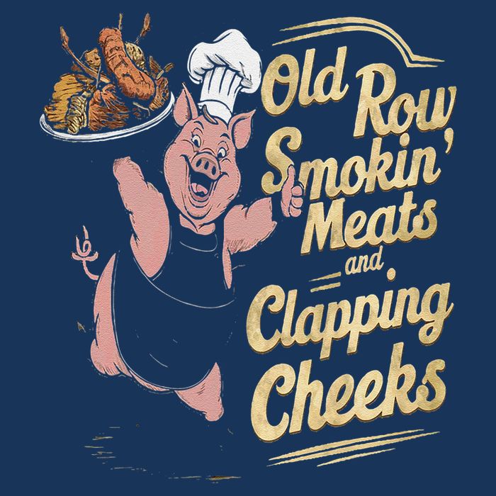 Old.Row Smokin Meats And Clapping Cheeks Funny Bbq Infant Baby Jersey Bodysuit