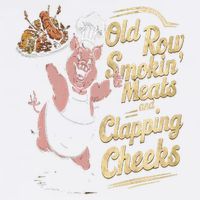 Old.Row Smokin Meats And Clapping Cheeks Funny Bbq Garment-Dyed Sweatshirt