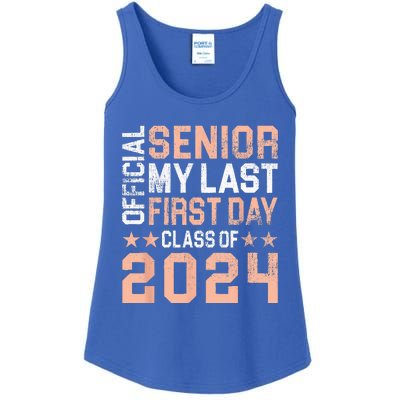 Official Senior My Last First Day Class Of 2024 Ladies Essential Tank