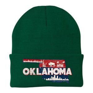 O.K.L.A.H.O.M.A State Map Road Trip Oklahoma City Tulsa Norman Knit Cap Winter Beanie