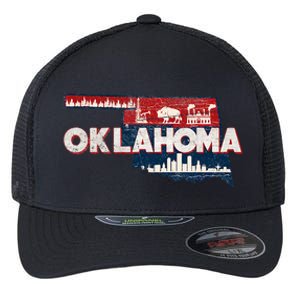 O.K.L.A.H.O.M.A State Map Road Trip Oklahoma City Tulsa Norman Flexfit Unipanel Trucker Cap