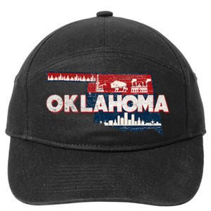 O.K.L.A.H.O.M.A State Map Road Trip Oklahoma City Tulsa Norman 7-Panel Snapback Hat