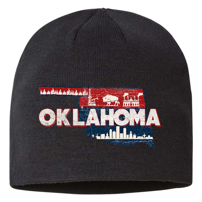 O.K.L.A.H.O.M.A State Map Road Trip Oklahoma City Tulsa Norman Sustainable Beanie