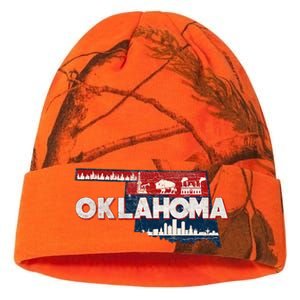 O.K.L.A.H.O.M.A State Map Road Trip Oklahoma City Tulsa Norman Kati Licensed 12" Camo Beanie